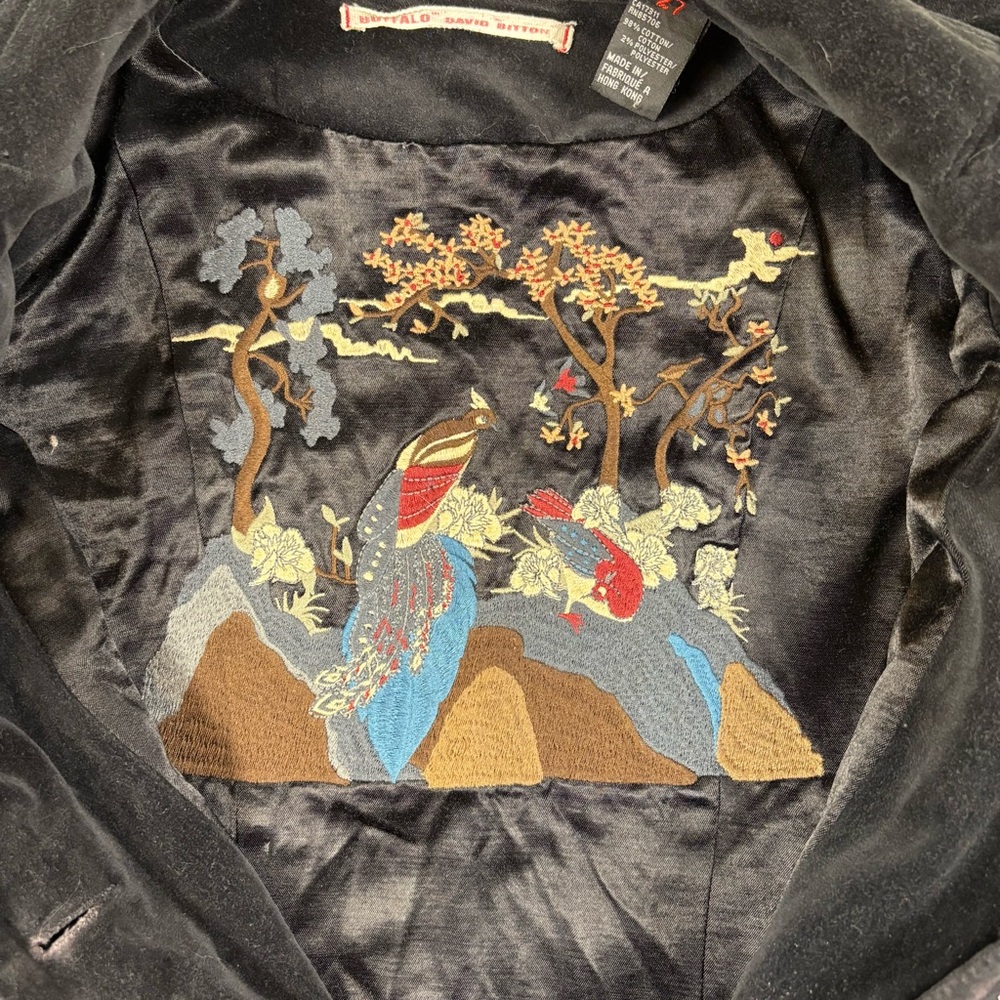 Women's Size 27 Buffalo David Bitton Floral Embroidered Pea Coat - Picture 4 of 7